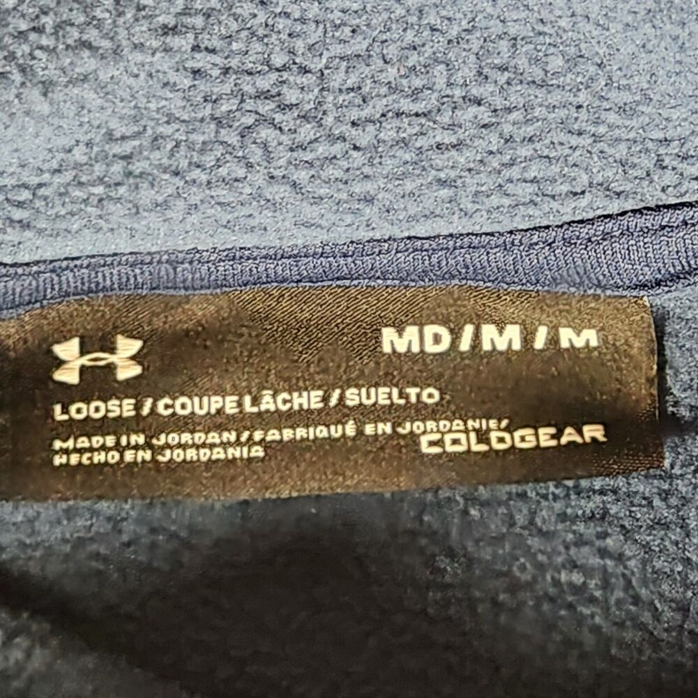 Under Armour Hoodie Womens Medium Blue Coldgear Loose Fit Fleece Lined Logo - Picture 6 of 7